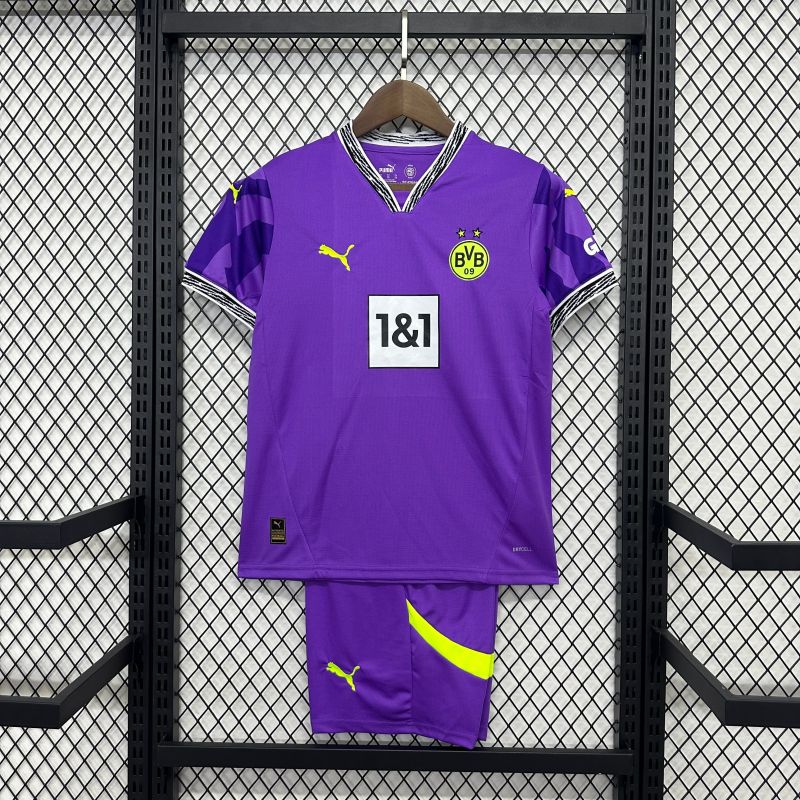 2025/26 Dortmund goalkeeper purple jersey kids kit