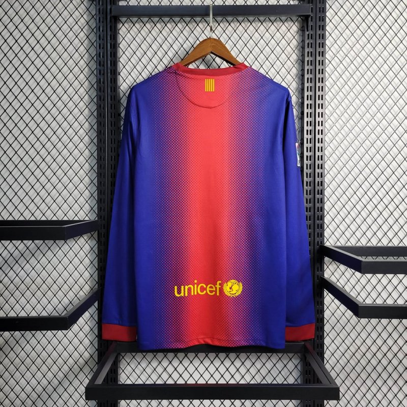 2012/2013 Retro Long Sleeve Barcelona Home Football Shirt