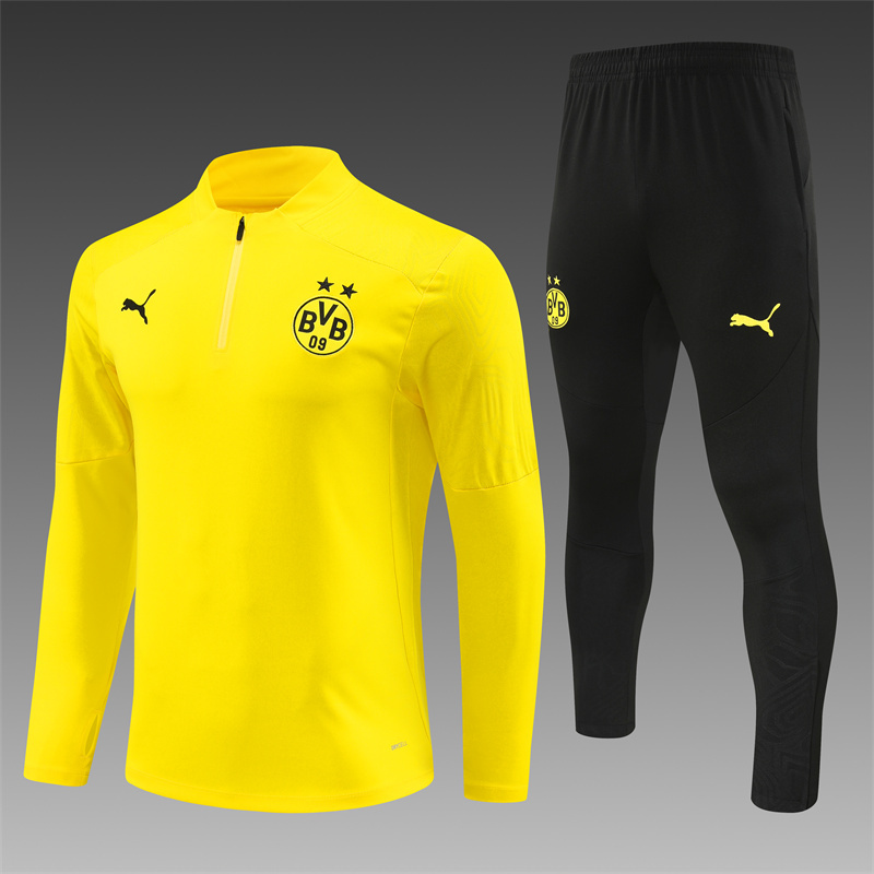 2024/2025 Player Edition Dort Pre-Match Jersey Yellow Half-zip training suit Football Jersey