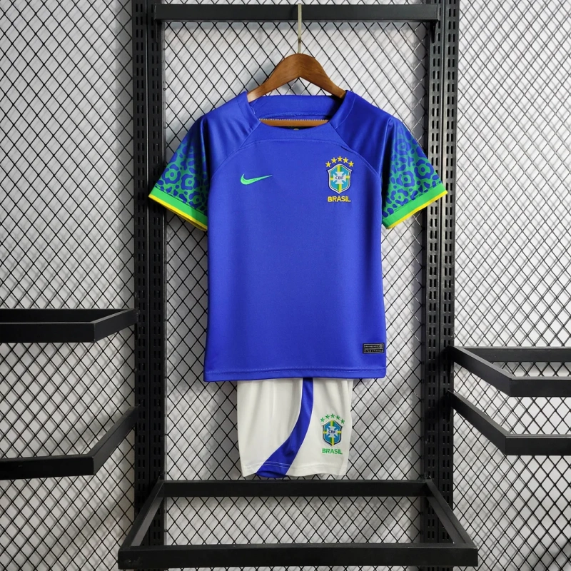 2022 Brazil Away Football Shirt Kids