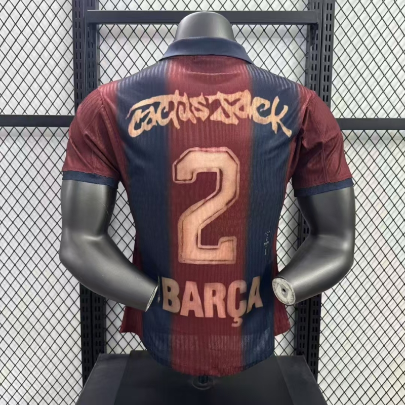 New 2025 Travis Scott Barcelona co-branded player version football shirt
