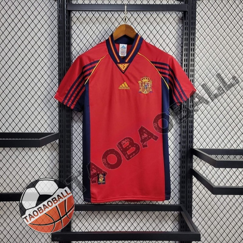 1998 Retro Spain Home Football Shirt
