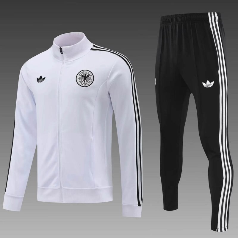 2024/2025 Germany Long Zipped Jacket Training Suit White Football Shirt