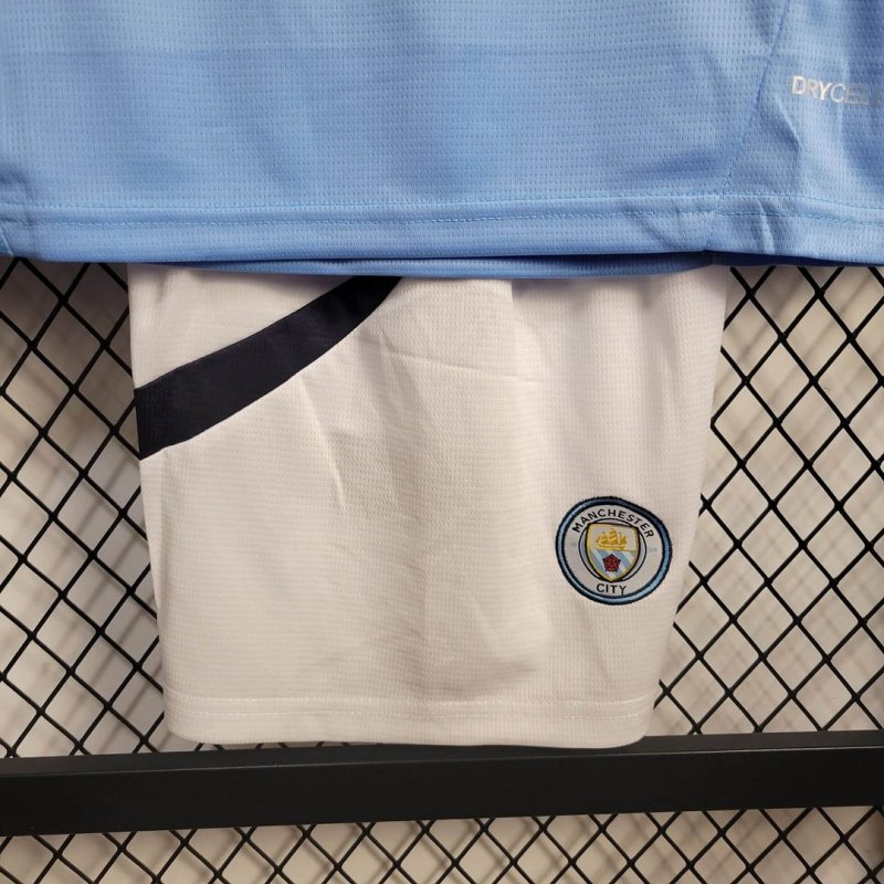 2024/2025 Long Sleeve Manchester City Home Football Shirt Kids Size