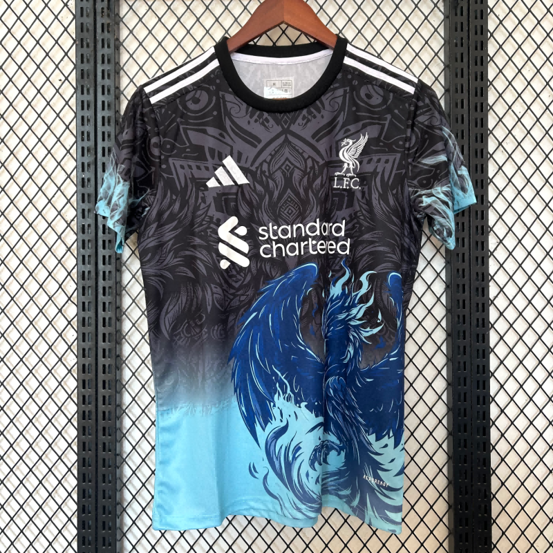 2025/2026 Liverpool Phoenix Black and Blue Fan Edition Football Shirt