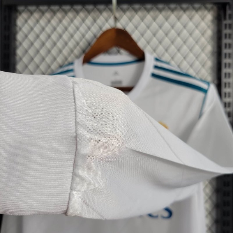 2017/2018 Retro Long Sleeve Real Madrid Home Football Shirt