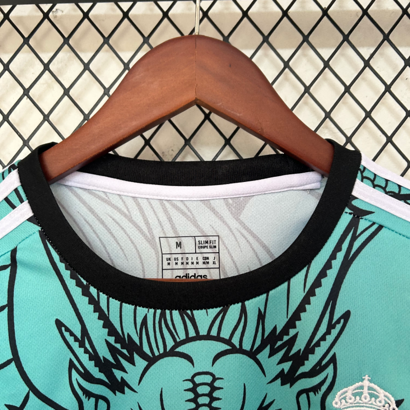 2025/2026 Real Madrid Dragon Dark Green Red Fan Edition Football Shirt