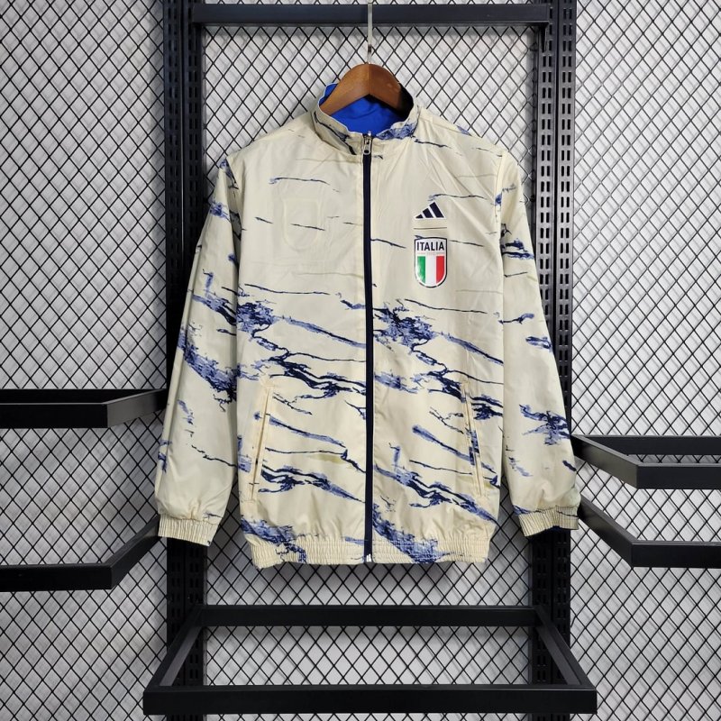 2023/2024 Italy Reversible Windbreaker（Blue-Beige）Football Shirt