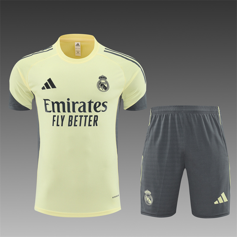2025/26 short sleeve Real Madrid yellow training suit
