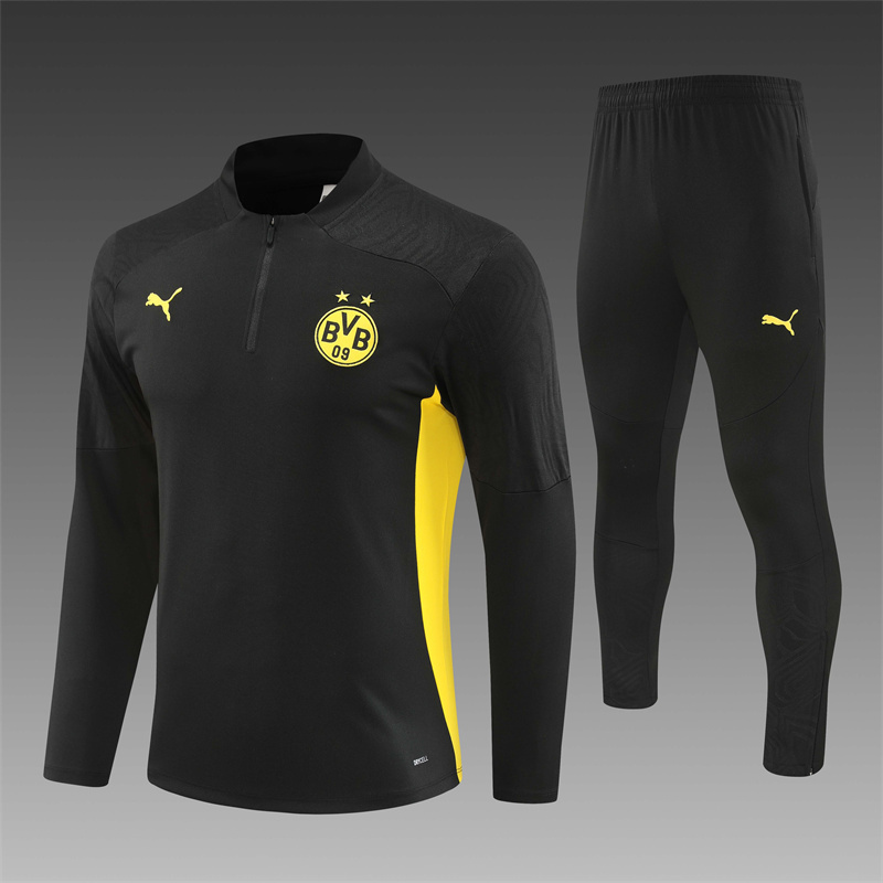 2024/2025 Player Edition Dort Prematch Jersey Black Half-zip training suit Football Jersey