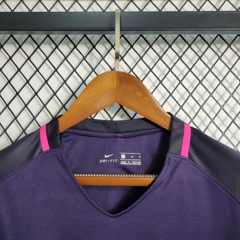 2016/2017 Retro Long Sleeve Barcelona Away Football Shirt