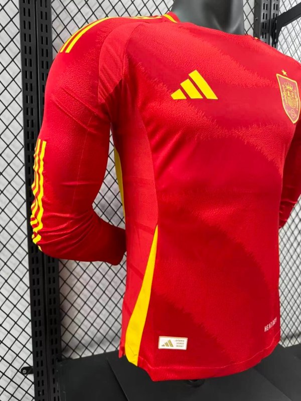 2024 Long Sleeve Player Version Spain Home Football Shirt