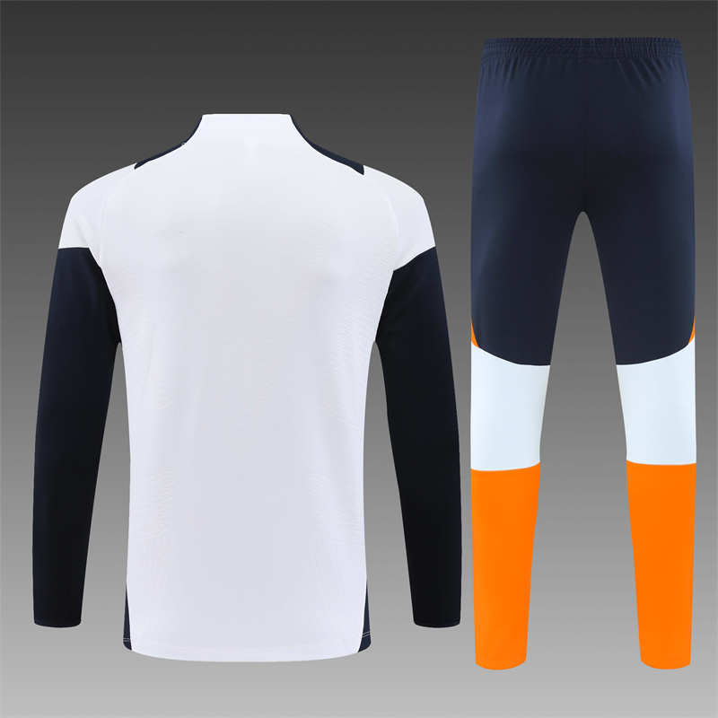2024/2025 Player Edition Real Madrid Pre-match Jersey White Half-zip training suit Football Jersey