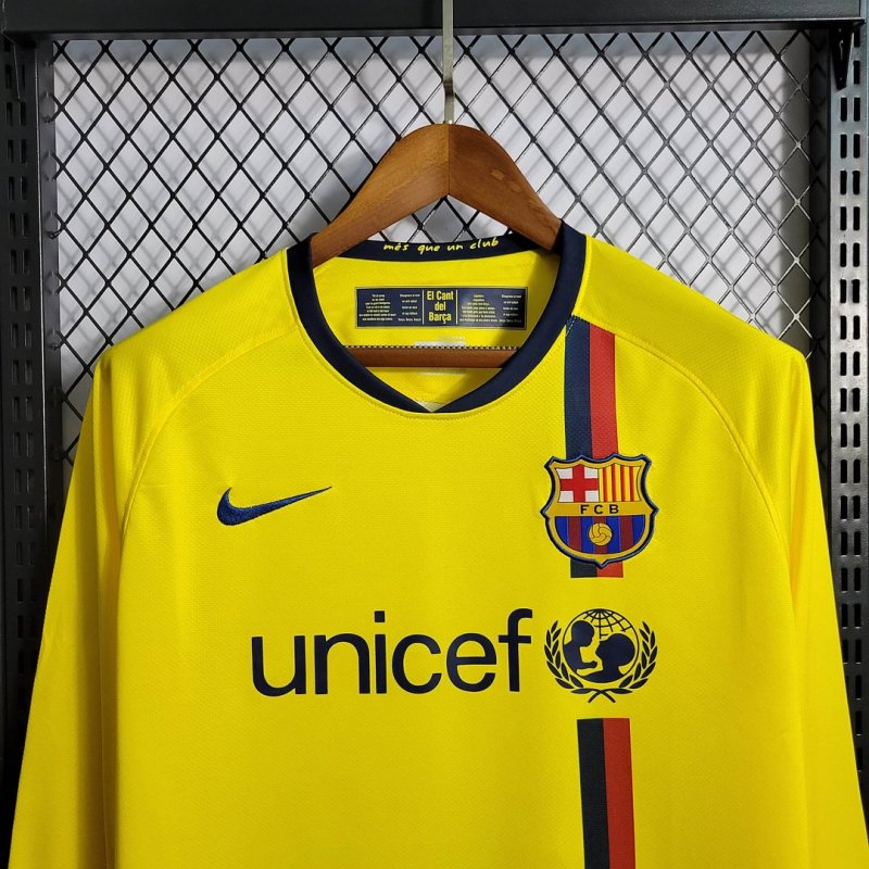 2008/2009 Retro Long Sleeve Barcelona Away Football Shirt
