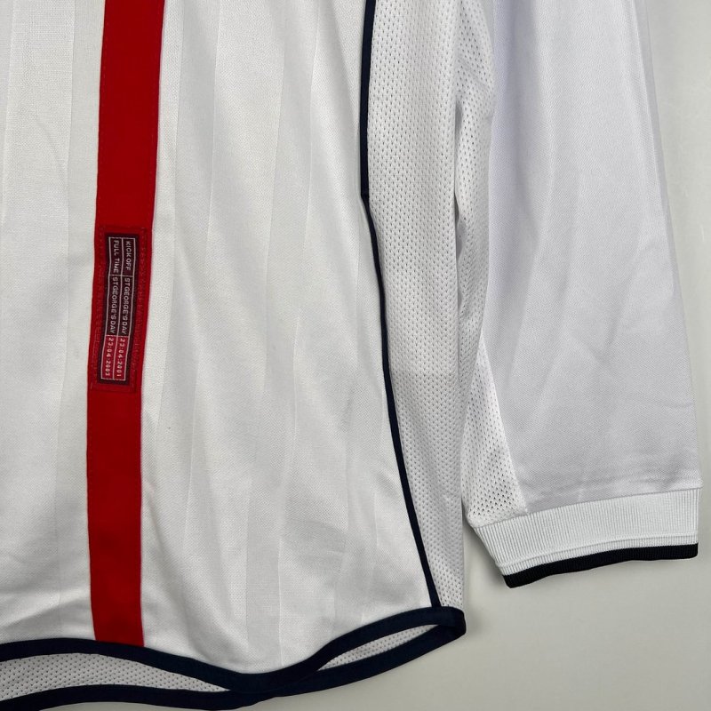 2002 Retro Long Sleeve England Home Football Shirt
