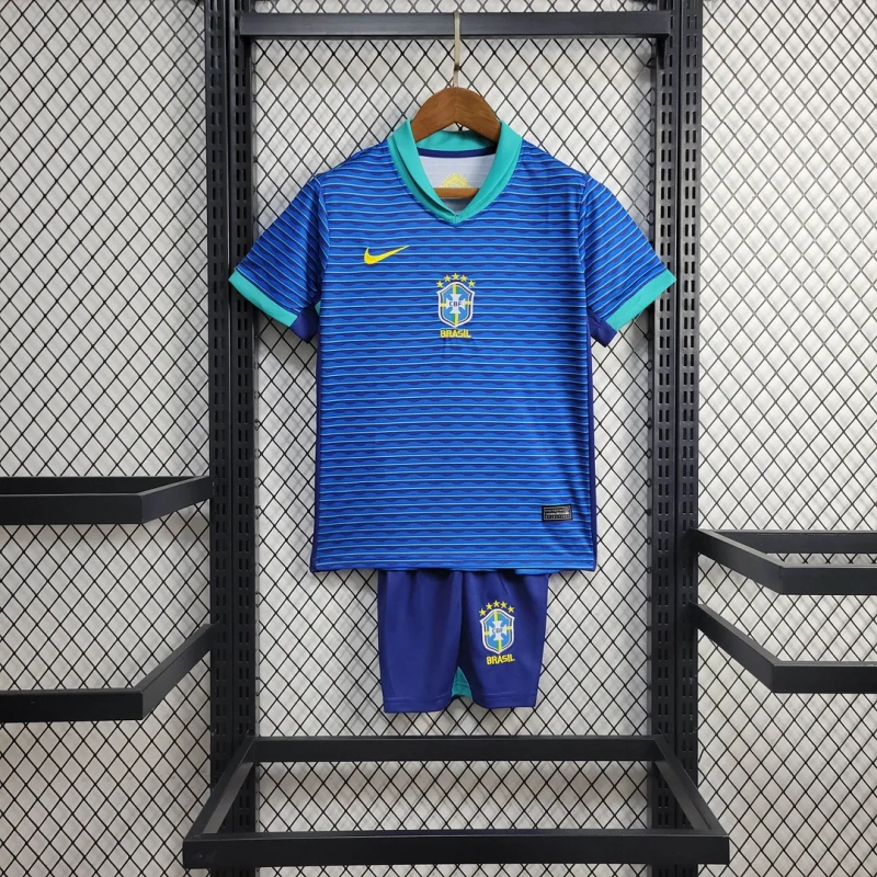2024 Brazil Away Football Shirt Kids