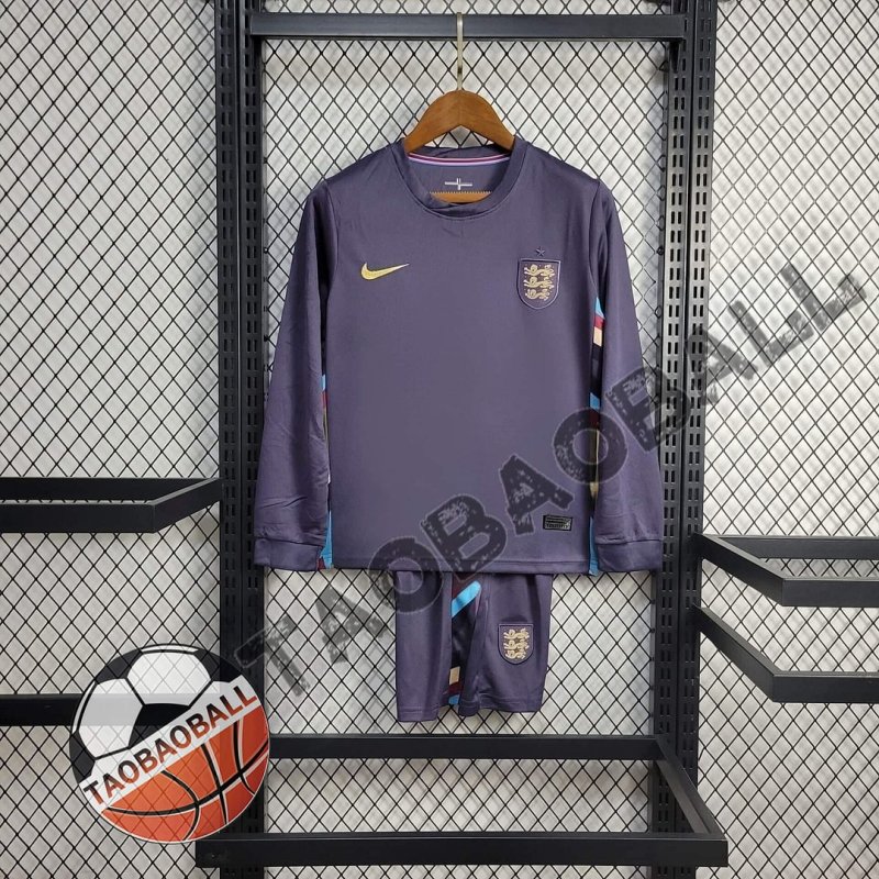 2024 Long Sleeve England Away Football Shirt Kids