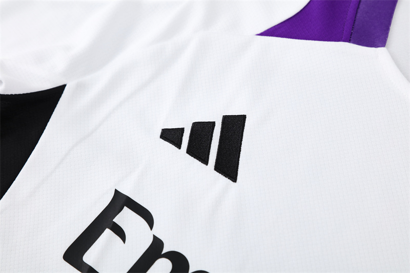 2024/25 short-sleeved Real Madrid white and purple training suit