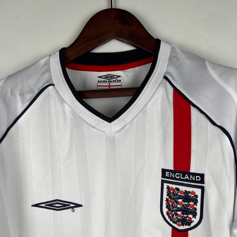 2002 Retro Long Sleeve England Home Football Shirt
