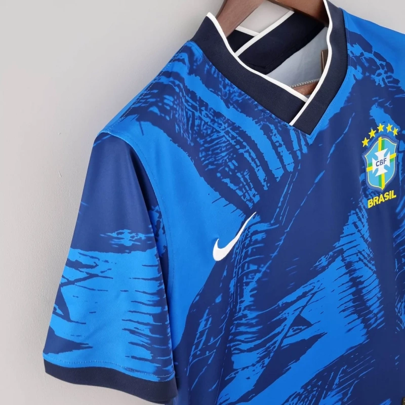 2022 Brazil Classic Blue Football Shirt