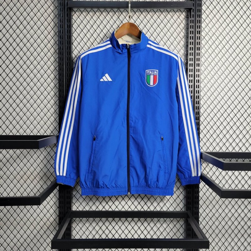2023/2024 Italy Reversible Windbreaker（Blue-Beige）Football Shirt