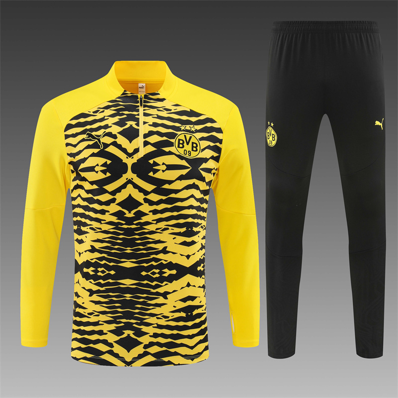 2024/2025 Player Edition Dort Pre-Match Jersey Yellow Camouflage Edition Half-zip training suit Football Jersey