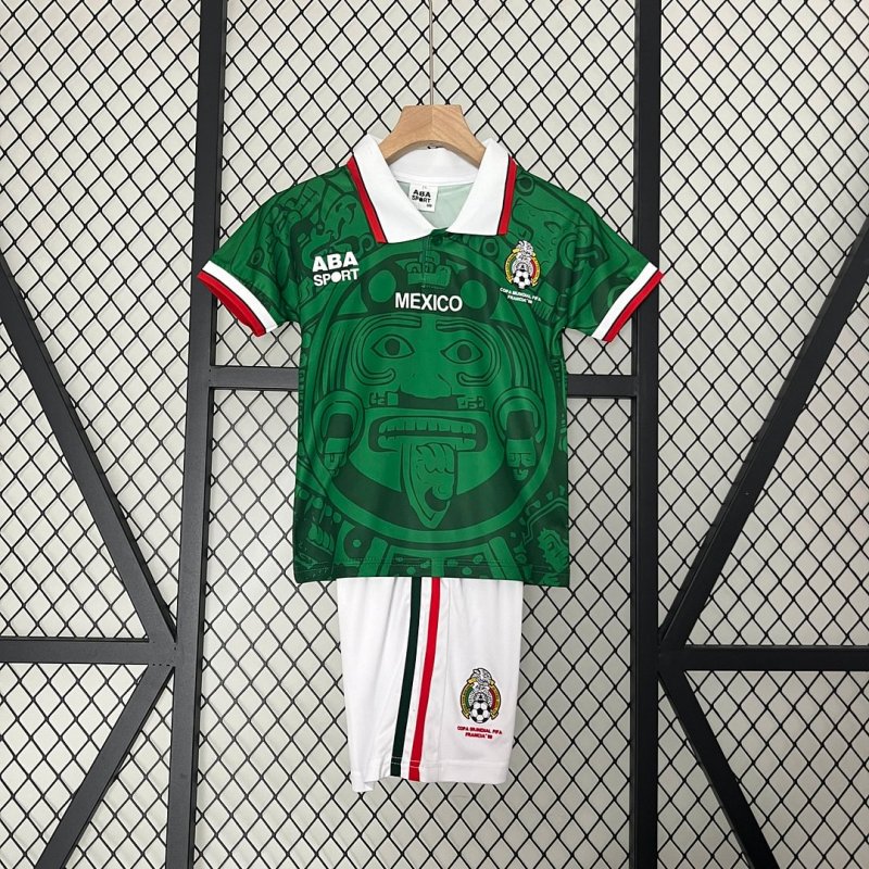 1998 Retro Mexico Home Football Shirt Kids