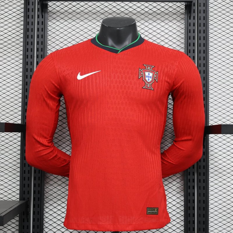 2024 Player Version Long Sleeve Portugal Home Football Shirt