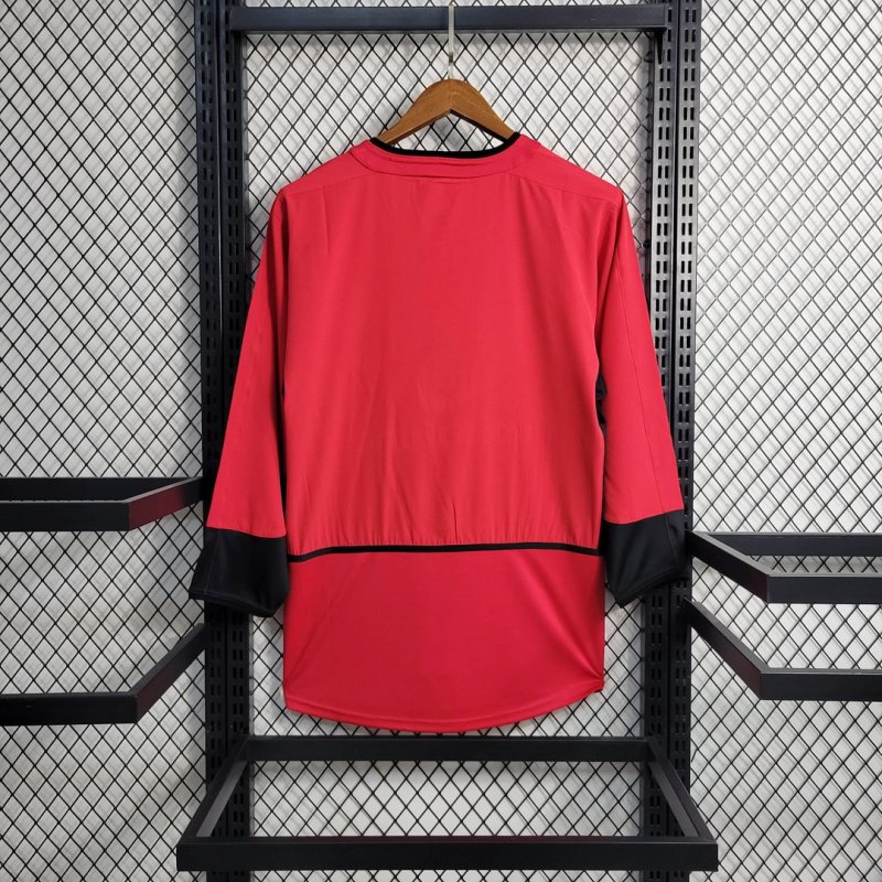 2002/2004 Vintage Long Sleeve Manchester United Home Football Jersey