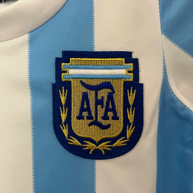 1986 Retro Argentina Home Football Shirt Kids