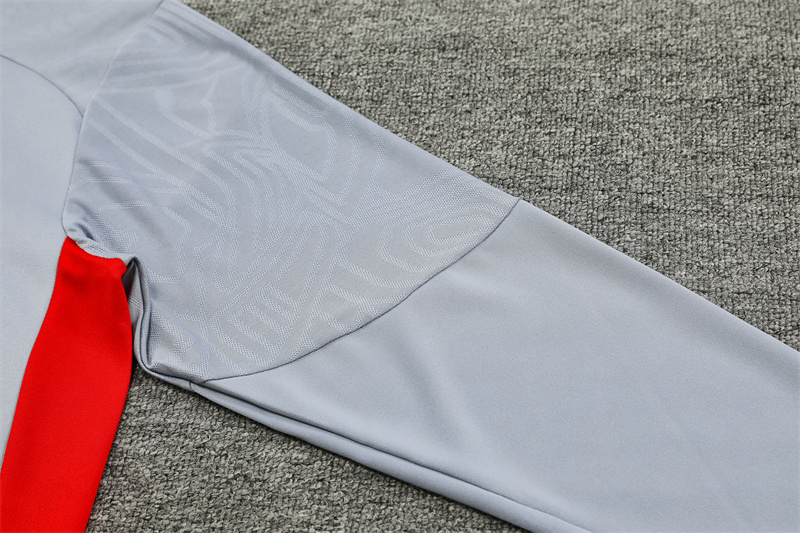 2024/2025 Player Edition AC Pre-Match Shirt Grey Half-zip training suit Football Jersey