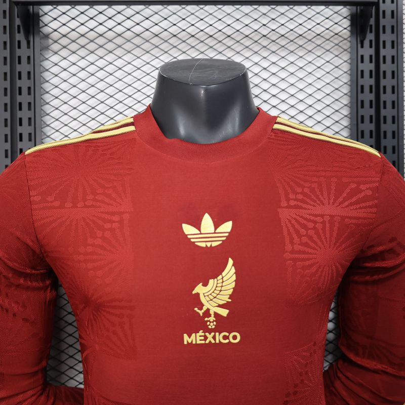 2025/26 Mexico Long Sleeve Authentic Red Jersey Shirt