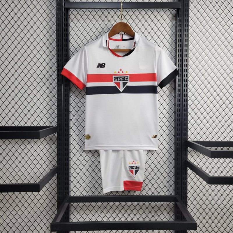 1:1 copy top quality 2024/2025 São Paulo Home Football Shirt Kids Size