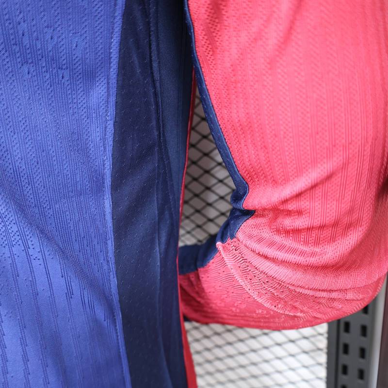 2024/2025 Player Edition Barcelona Home Long Sleeve Football Jersey