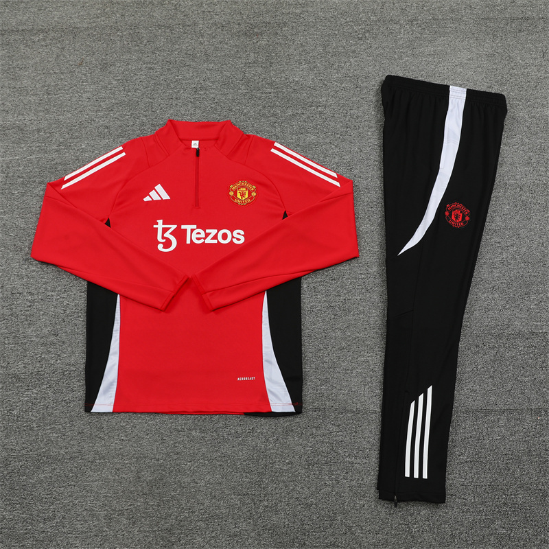 2024/2025 For Players Edition Manchester United Red Half-zip training suit Football Jersey