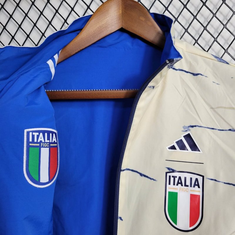 2023/2024 Italy Reversible Windbreaker（Blue-Beige）Football Shirt