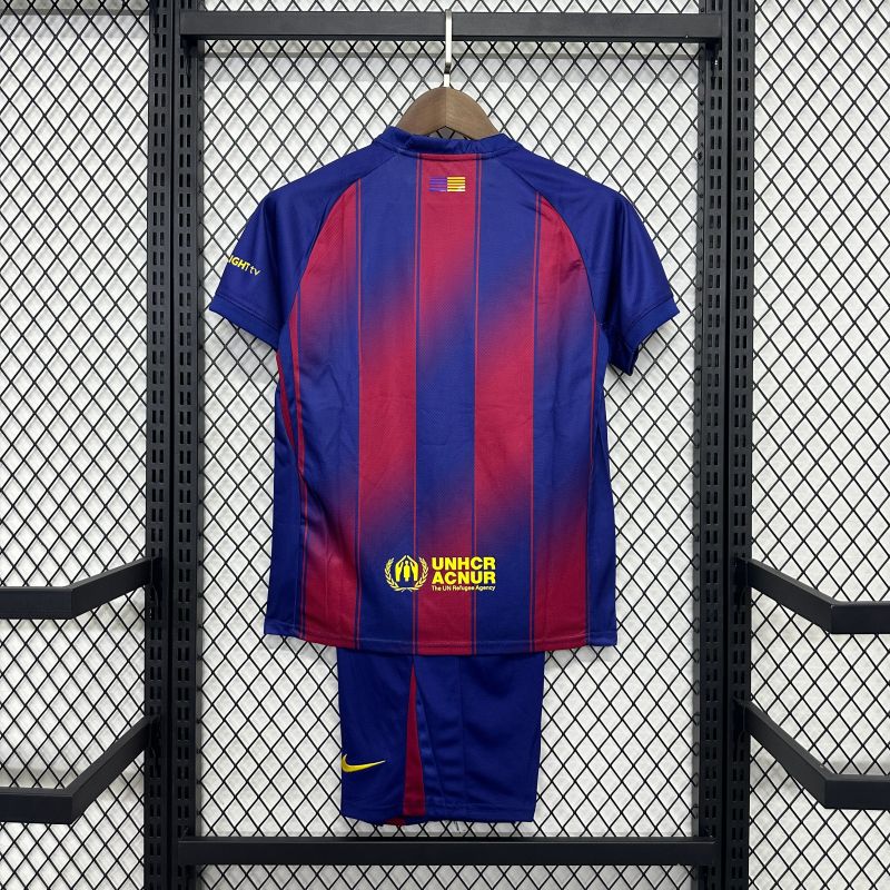 2025/26 Barcelona Home Shirt Kids Kit