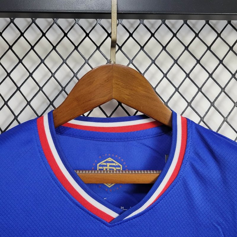 2024 Long Sleeve France Home Football Shirt Kids Size