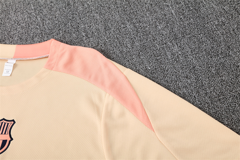 2025/26 short-sleeved Barcelona beige training suit