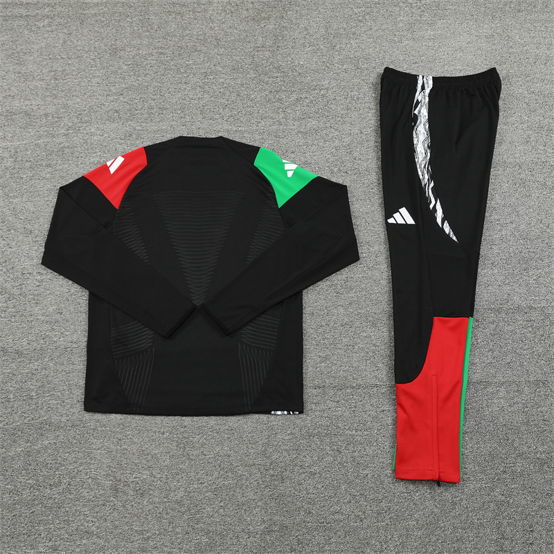 2024/2025 Players Edition Arsenal Pre-Match Black Half-zip training suit Football Jersey