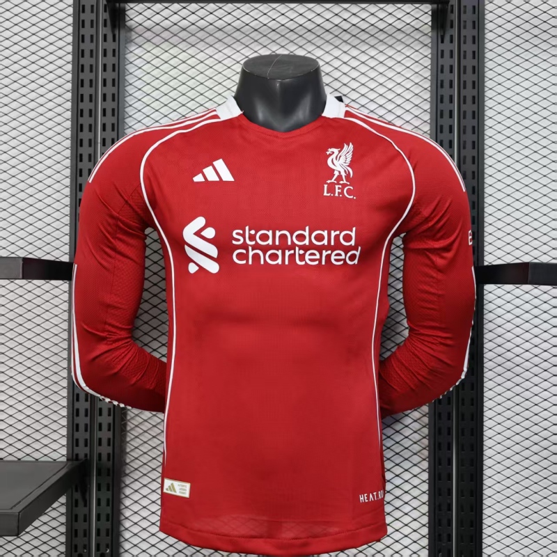 2025/26 Liverpool FC Home Authentic Long Sleeve Football Shirt