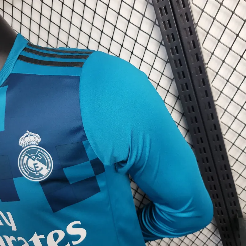 2017/2018 Long Sleeve Retro Real Madrid Third Away Football Shirt