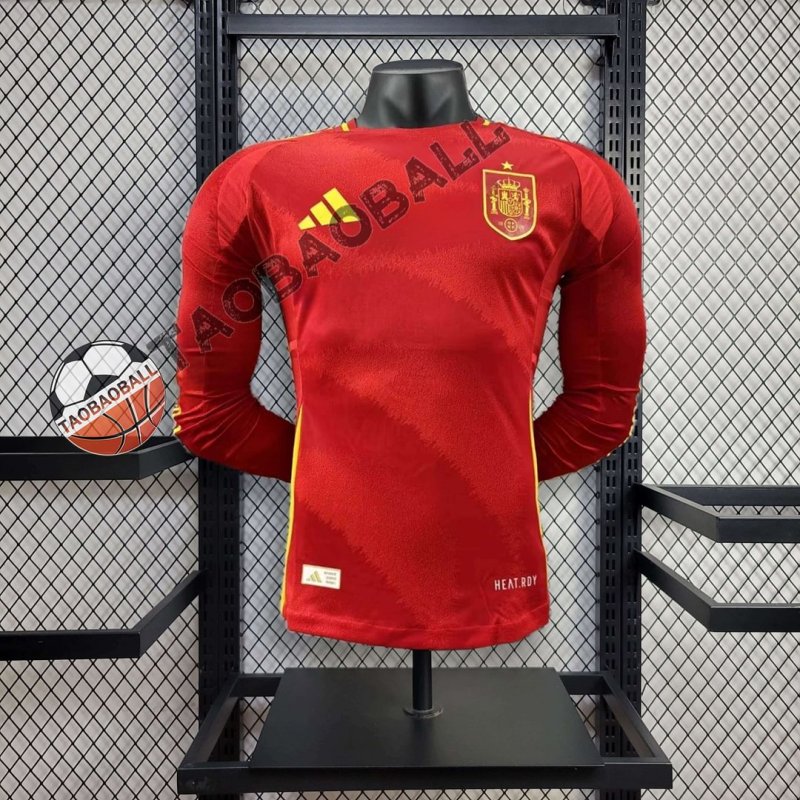2024 Long Sleeve Player Version Spain Home Football Shirt