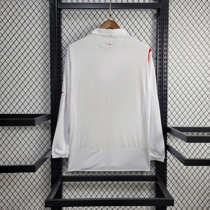 2006 Retro Long Sleeve England Home Football Shirt