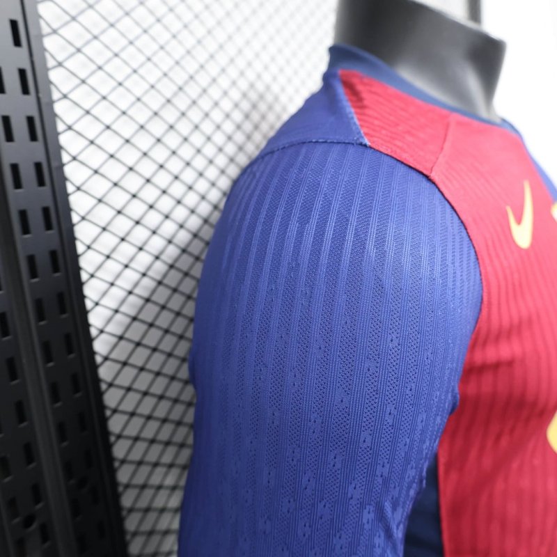 2024/2025 Long Sleeve Player Version Barcelona Home Football Shirt