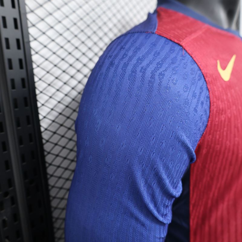 2024/2025 Player Edition Barcelona Home Long Sleeve Football Jersey