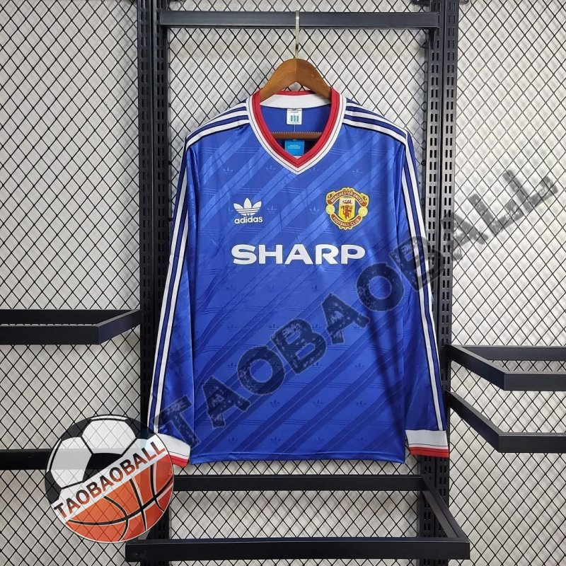 1986/1988 Vintage Long Sleeve Manchester United 3rd Away Football Shirt
