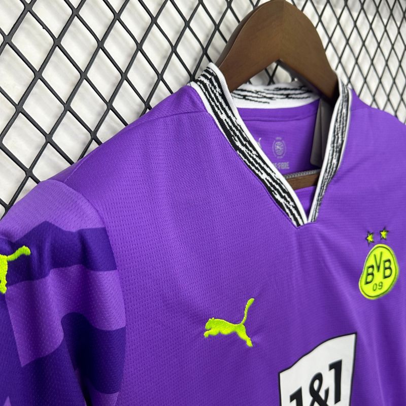 2025/26 Dortmund goalkeeper purple jersey kids kit