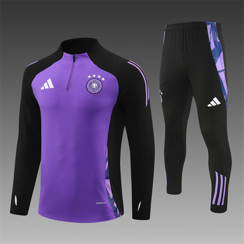 2024/2025 Player Edition Germany Prematch Jersey Purple Half-zip training suit Football Jersey