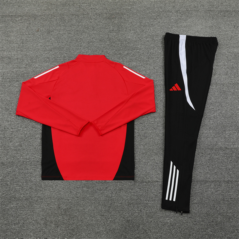 2024/2025 For Players Edition Manchester United Red Half-zip training suit Football Jersey